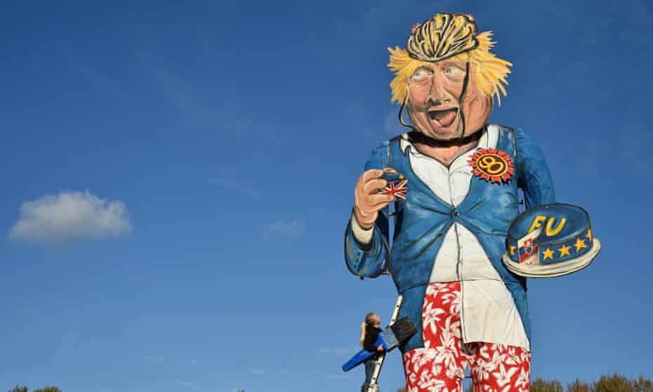 Andrea Deans effigy of Boris Johnson with c