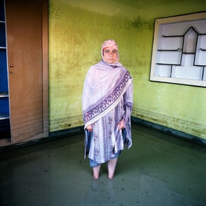Jameela Khan Bemina in Srinagar, Kashmir, India in her flooded home