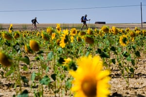 Pilgrims walking the Camino de Santiago, which runs through Santo Domingo de la Calzada.