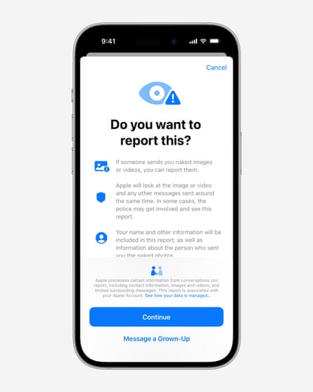 A 'Do you want to report this' screen on an Apple phone.