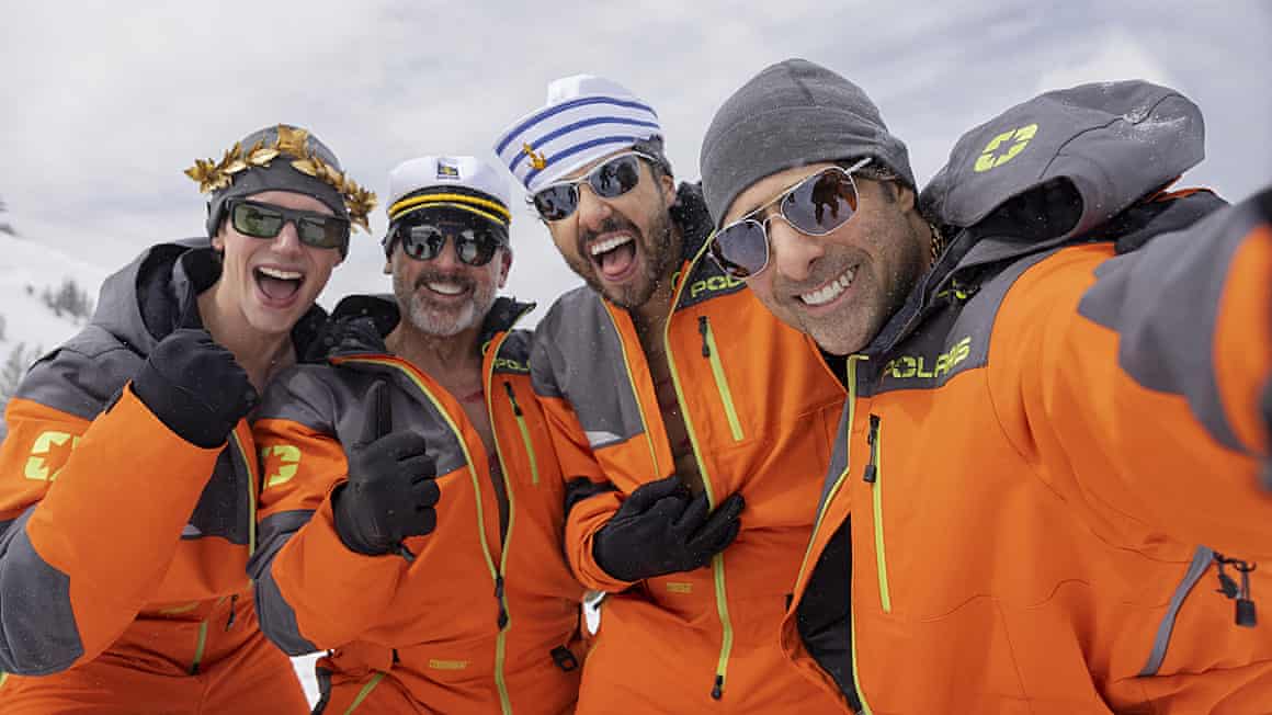 Dead men talking … Cory Michael Smith, Steve Carell, Ramy Youssef and Jason Schwartzman in Mountainhead.