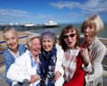 Five old friends who used to be showgirls, on the seafront in Eastbourne, UK