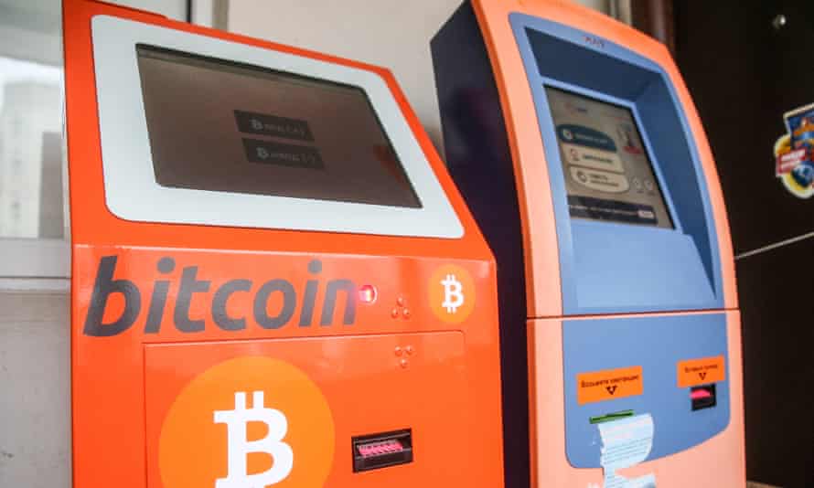 Bitcoin ATMs in a shop in Kazan, Russia.