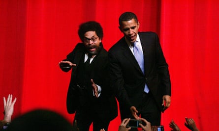 Happier days … with Obama at a fundraiser in Harlem, 2007.