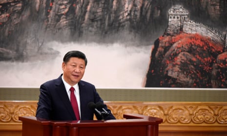 Chinese President Xi Jinping speaks as he introduces the Communist Party of China’s new Politburo Standing Committee, the nation’s top decision-making body.