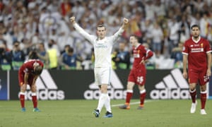 Gareth Bale celebrates after the final whistle