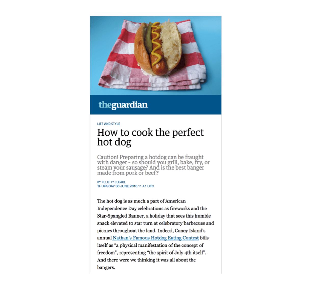 Screenshot of Facebook Instant Article preview