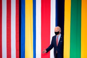 Joe Biden arrives to participate in a Hispanic Heritage Month event at the Osceola Heritage park in Kissimmee, Florida on 15 September.