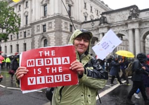 A protester in Westminster.
