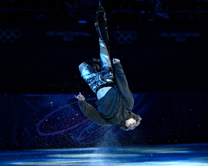 Ilia Malinin performs to Fear as he completes cathartic Olympic gala routine | Winter Olympics 2026 | The Guardian