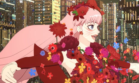 The virtual persona of Suzu, the heroine of Belle, a pink-haired pop singer