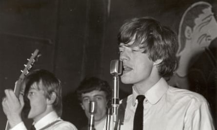 Mick Jagger and the Rolling Stones perform on Eel Pie Island in 1963.