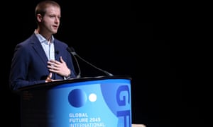 Dmitry Itskov speaks to the Global Future 2045 Congress in New York in 2013.