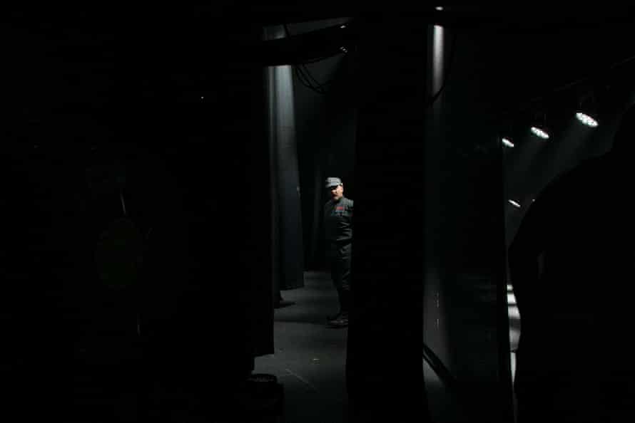 Drew Fairley, the MC, on stage