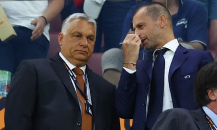 Orban extends reach across border to make TSC a football power in ‘Serbia-Hungary’ | Soccer 6 Viktor Orban, Hungary’s prime minister, with Uefa’s president, Aleksander Ceferin, at May’s Europa League final in Budapest.