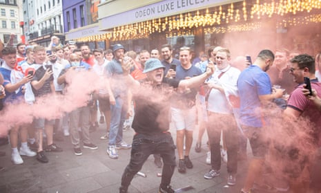 England fans in the West End before the Euros final against Italy. 