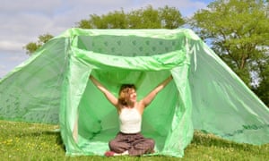 Comp-a-Tent pitched in a field.