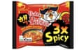 Packet of Buldak 3x Spicy Hot Chicken ramen noodles