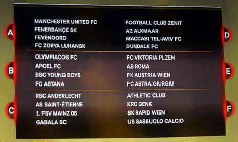 Manchester United and Southampton have been handed tricky draws in the Europa League group stage.