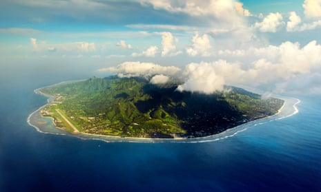 Aerial view at Rarotonga island.