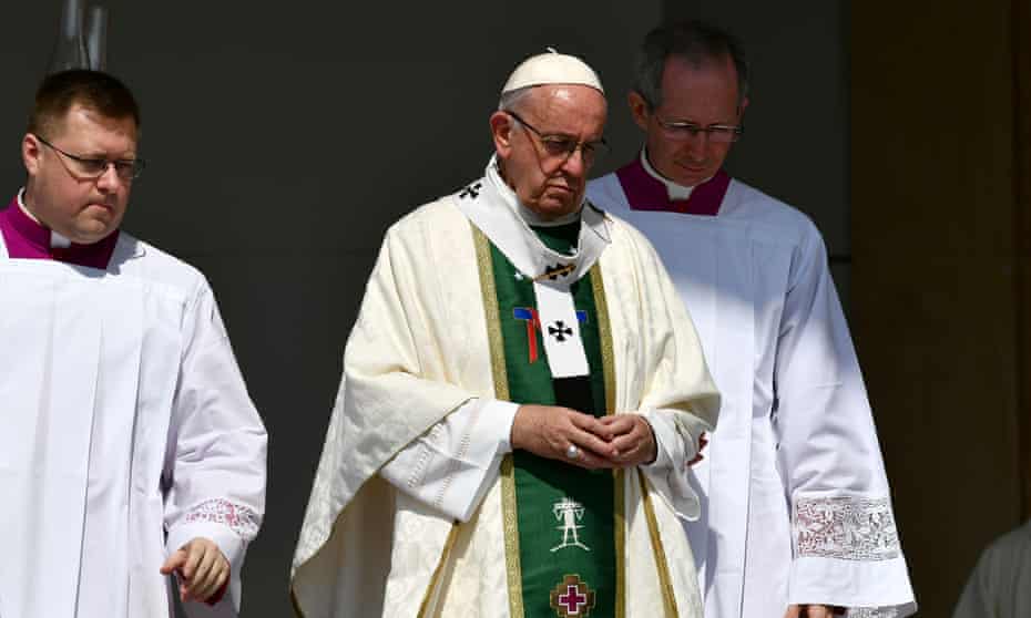 Pope Francis gives an open-air mass at O’Higgins Park in Santiago on Tuesday.