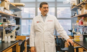 David Carbone in his lab