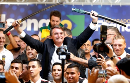 Jair Bolsonaro during a rally in Curitiba, Brazil, on 29 March.