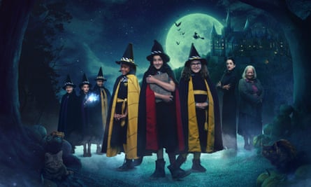 The cast of the 2017 TV adaptation of The Worst Witch books, with Mildred Hubble played by Game of Thrones actor Bella Ramsey.