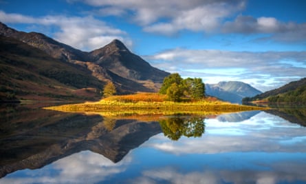 Kinlochleven sits at the end of Loch Leven. Pap of Glencoe is in the middle distance.