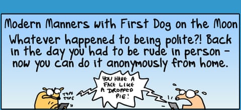 First dog on the new rude, panel 1