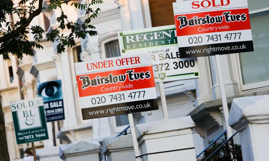 House sale signs in West Hampstead