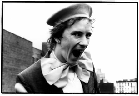 Lydon poses for a Public Image Ltd tour photo in New York, May 1983.
