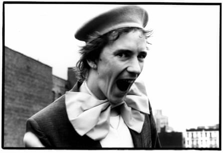 rotten johnny Lydon poses for a Public Image Ltd tour photo in New York, May 1983.