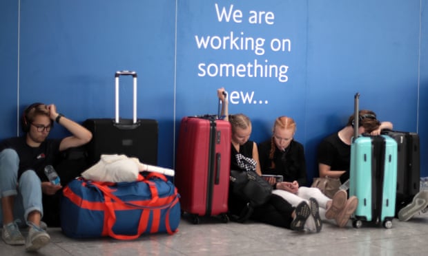 Passengers waiting at Heathrow airport on Wednesday.