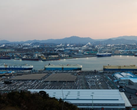 Vehicle carrier cargo ships in Ulsan, South Korea.