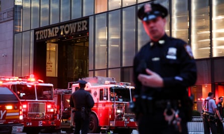 Emergency services outside Trump Tower.