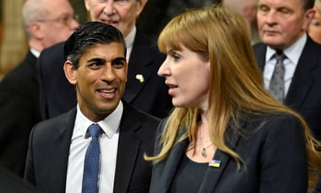 Rishi Sunak and Angela Rayner at the state opening of parliament in May.