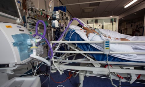 A patient in intensive care with Covid