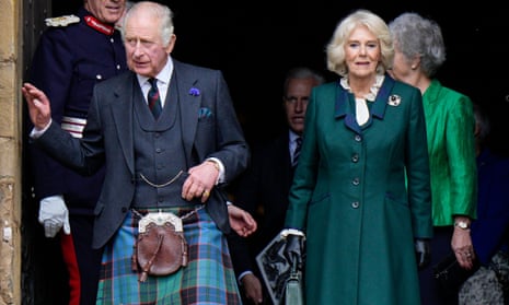 The King and Queen Consort in Dunfermline on Monday.
