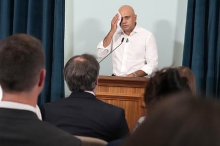 Javid during a press conference in London in July 2022.