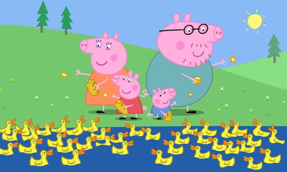 ‘Someone in the Australian parliament said she was peddling a warped feminist agenda’ … Peppa Pig, in the red dress, and family.