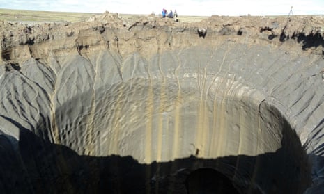 One of the giant craters discovered on the Yamal Peninsula.