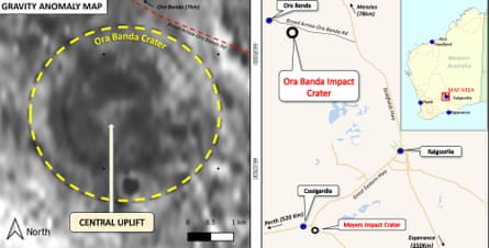 The meteorite crater was found near the Goldfields mining town of Ora Banda, north-west of Kalgoorlie-Boulder.