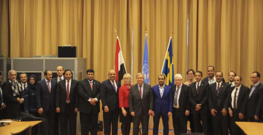 Yemen peace talks in Sweden in 2018, which featured just one woman as part of the delegation.