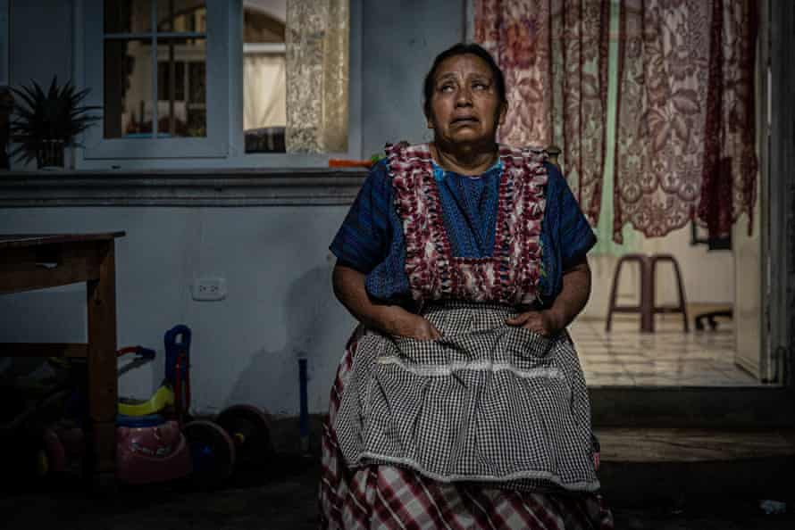 Estela, 66, anxiously awaits news of her youngest son after he left for the US without warning