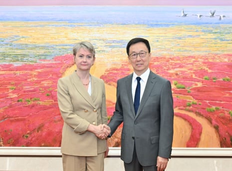 Yvette Cooper meeting Han Zheng in Beijing, China.