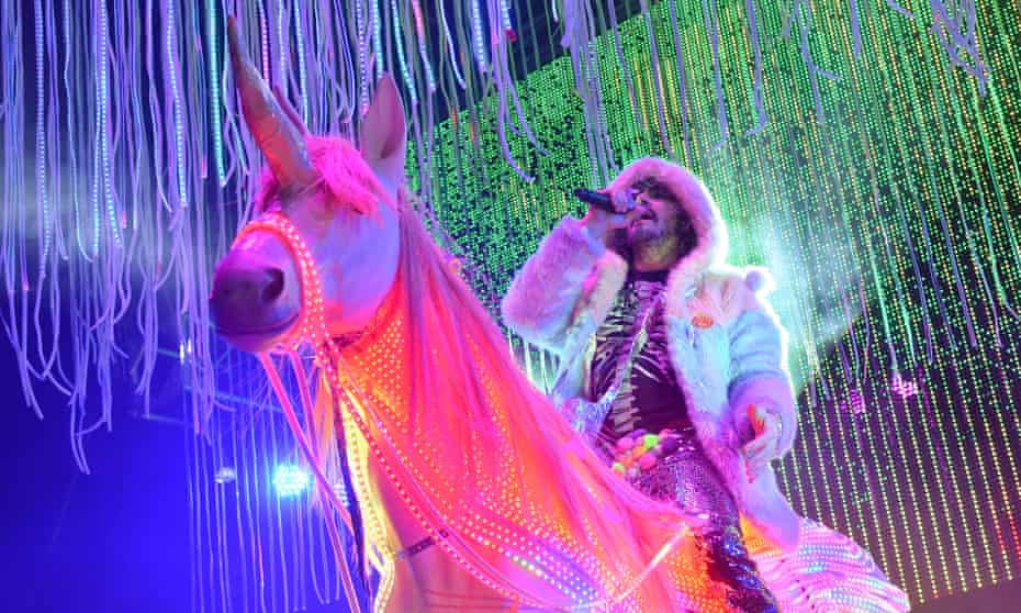 There should be unicorns … Wayne Coyne of the Flaming Lips at Brixton Academy, London.