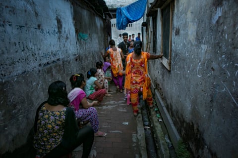 Girls wait for customers in Jessore brothel.