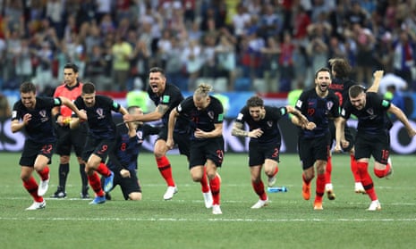 Croatia players celebrate following their sides victory in a penalty shoot out.