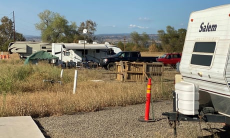 A motor home sits in a parking lot in Chico, California, where the population swelled after fire destroyed the nearby town of Paradise, California, U.S., September 24, 2020. Picture taken September 24, 2020. REUTERS/Saif Tawfeeq